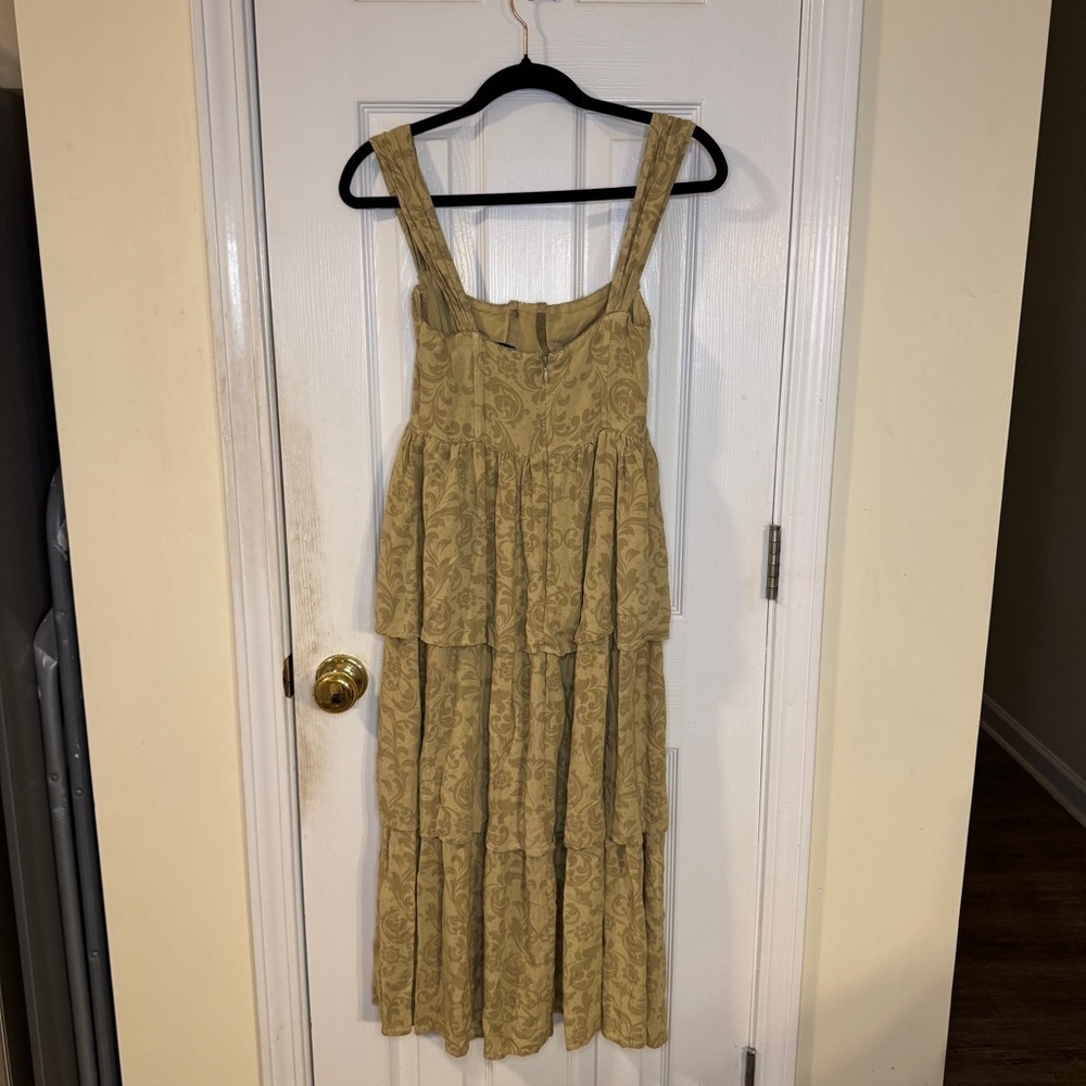 WeWoreWhat Beige Linen Blend Strapless Mini Dress Size 2 - Picture 4 of 15